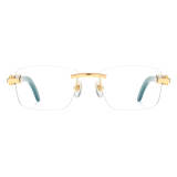 Black and Gold Glasses Frames - Hypoallergenic, Durable Rimless Horn Rimmed Design
