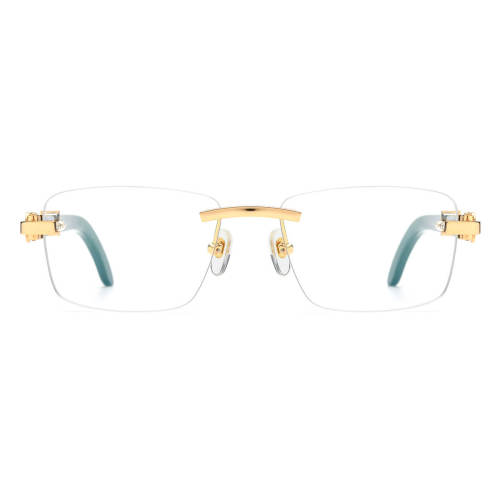 Black and Gold Glasses Frames - Hypoallergenic, Durable Rimless Horn Rimmed Design