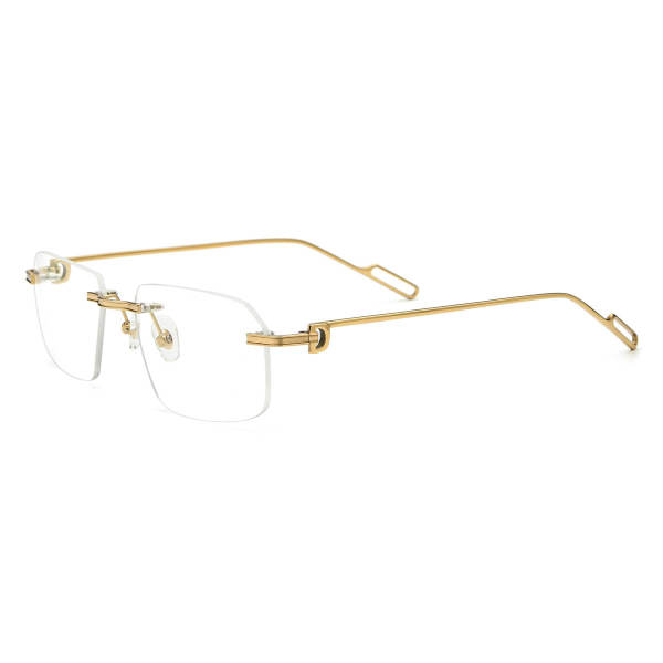 Gold Rimless Glasses - Stylish and Hypoallergenic Metal Frames