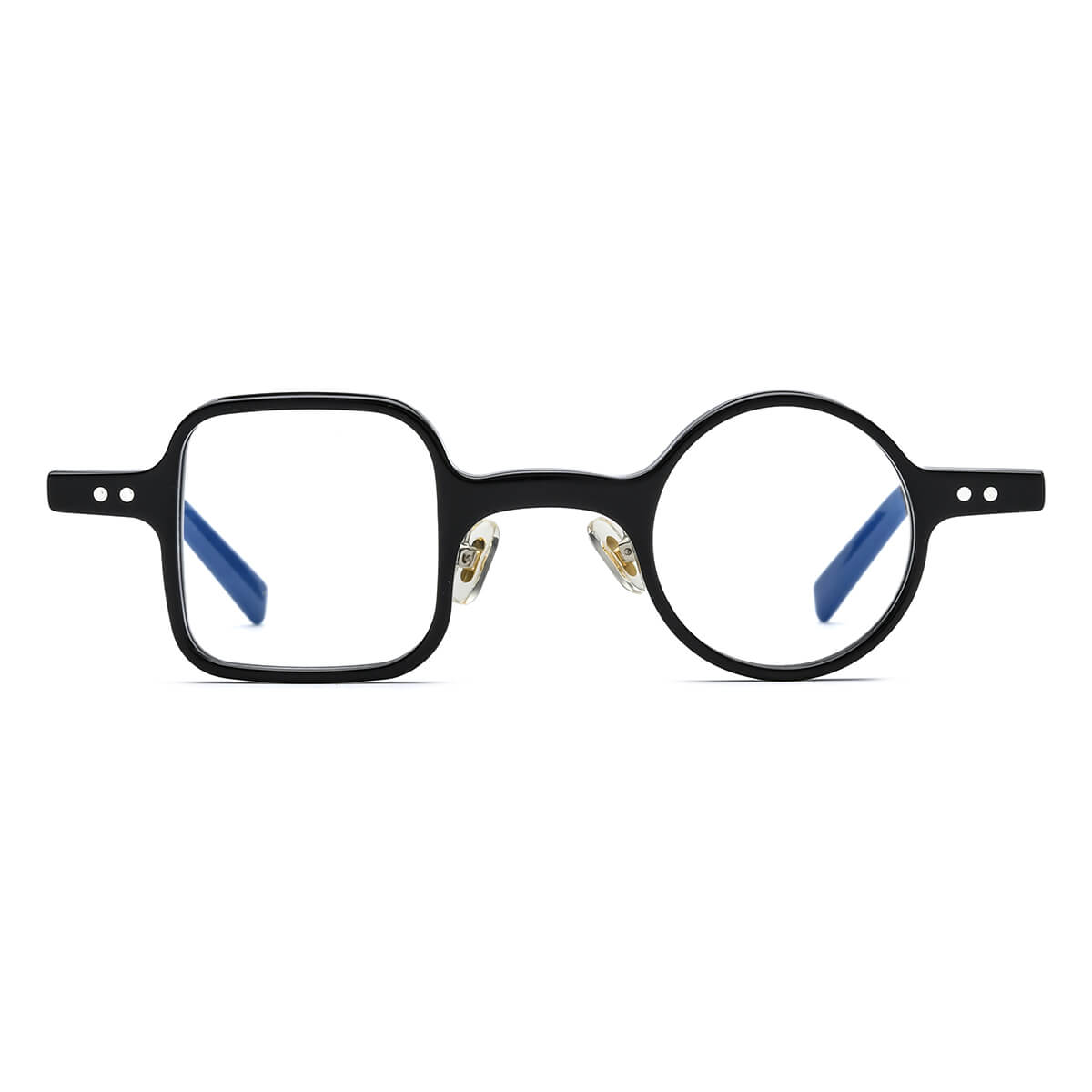 Square Circle Glasses - Model LE0629 - Hypoallergenic Black