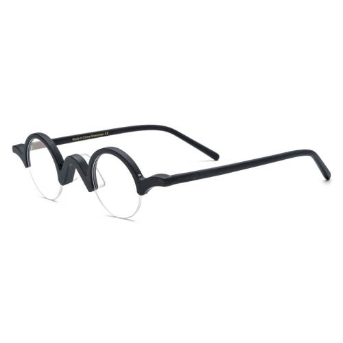 Half Rimmed Acetate Glasses - LE0775_Black