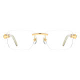 White Glasses Frames - Hypoallergenic, Durable Rimless Horn Rimmed Design
