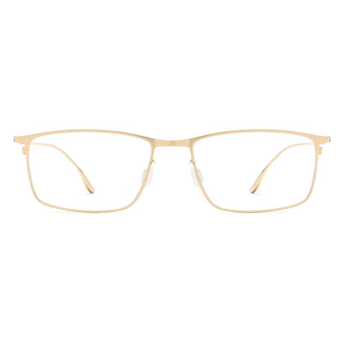 Rectangular Eyeglass Frames - Hypoallergenic, Durable Metal Design in Gold