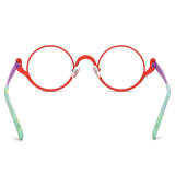 Round Titanium Glasses LE3072 - Red & White