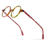 Olet Optical LE0634 Round Eyeglasses with Vibrant Color TortoiseShell Acetate Frames

