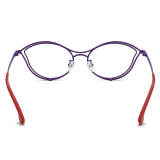 Cat Eye Titanium Glasses LE3070 - Purple & Yellow