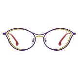 Cat Eye Titanium Glasses LE3070 - Purple & Yellow