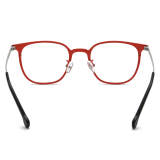 Square Titanium Glasses LE3073 - Red & Gunmetal
