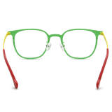 Square Titanium Glasses LE3073 - Green & Yellow