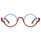 Round Titanium Glasses LE3072 - Blue & Red