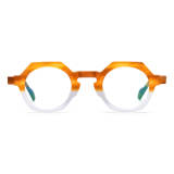 Yellow Glasses LE0643 - Stylish Yellow & White Acetate Geometric Glasses