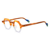 Yellow Glasses LE0643 - Stylish Yellow & White Acetate Geometric Glasses