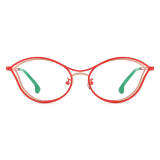 Cat Eye Titanium Glasses LE3070 - Red & Yellow