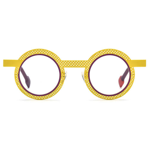 Round Titanium Glasses LE3074 - Yellow