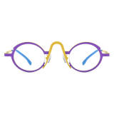 Yellow Glasses LE0733 – Vibrant Titanium Oval Glasses in Yellow & Purple