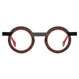 Round Titanium Glasses LE3074 - Black & Red