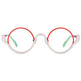 Round Titanium Glasses LE3072 - Red & White