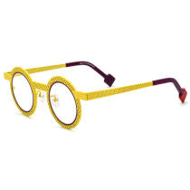 Round Titanium Glasses LE3074 - Yellow