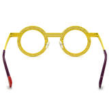 Round Titanium Glasses LE3074 - Yellow