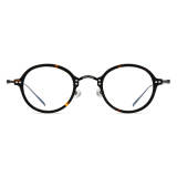 Circle Frame Glasses LE0563 - TortoiseShell Acetate with Gunmetal Titanium Temples