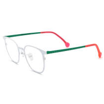 Square Titanium Glasses LE3073 - White & Green