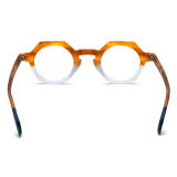 Yellow Glasses LE0643 - Stylish Yellow & White Acetate Geometric Glasses