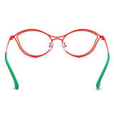 Cat Eye Titanium Glasses LE3070 - Red & Yellow