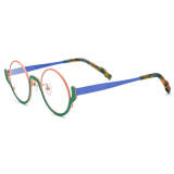 Round Titanium Glasses LE3072 - Pink & Green