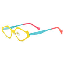 Cat Eye Titanium Glasses LE3071 - Yellow & Blue Cat Eye Titanium Glasses LE3071 - Yellow & Blue