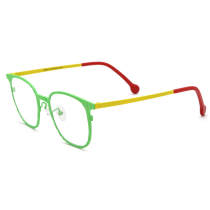 Square Titanium Glasses LE3073 - Green & Yellow