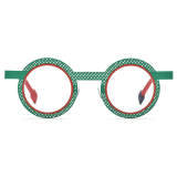 Round Titanium Glasses LE3074 - Green & Red