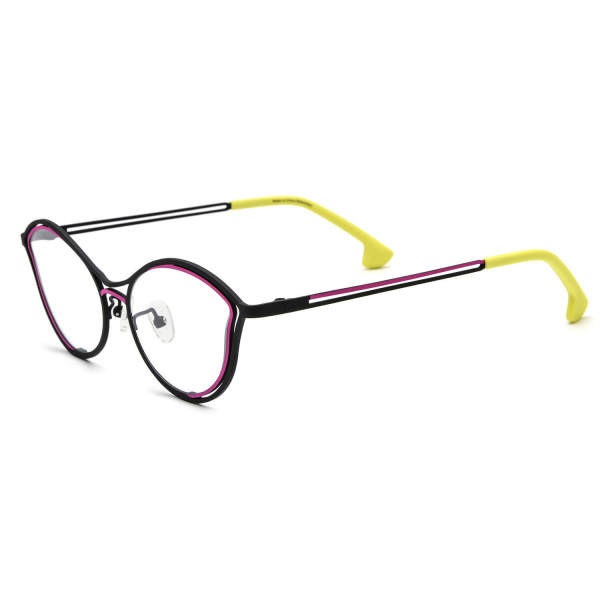 Cat Eye Titanium Glasses LE3070 - Black & Pink