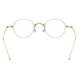 Round Glasses Frames LE0563 - Clear Acetate with Titanium Temples