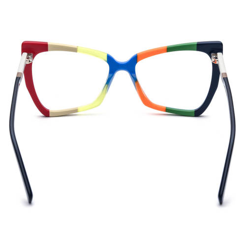 Designer Cat Eye Glasses Frames LE0767 - Vibrant Blue & White Acetate, Lightweight and Hypoallergenic