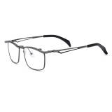 Olet Optical LE0533 Gunmetal Browline Glasses with Titanium Frame and Adjustable Nose Pads


