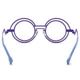 Round Titanium Glasses LE3069 - Yellow & Purple