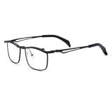 Glasses Black Frame - LE0533 Titanium Browline Glasses with Adjustable Nose Pads