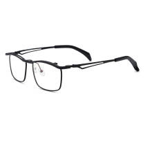 Glasses Black Frame - LE0533 Titanium Browline Glasses with Adjustable Nose Pads