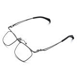 Large Frame Reading Glasses - LE0533 Gunmetal Browline Titanium Glasses