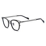 Olet Optical LE0615 Black and Gunmetal Glasses with Titanium Frame, Hypoallergenic and Lightweight

