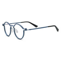 Blue Eyeglasses LE0574 - Stylish Titanium Round Glasses with Adjustable Nose Pads