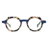 Geometric Eyeglass Frames - LE0648 Frosted TortoiseShell Acetate Glasses, Lightweight and Durable