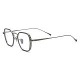 Large Frame Eyeglasses - LE0696 Gunmetal Geometric Titanium Glasses