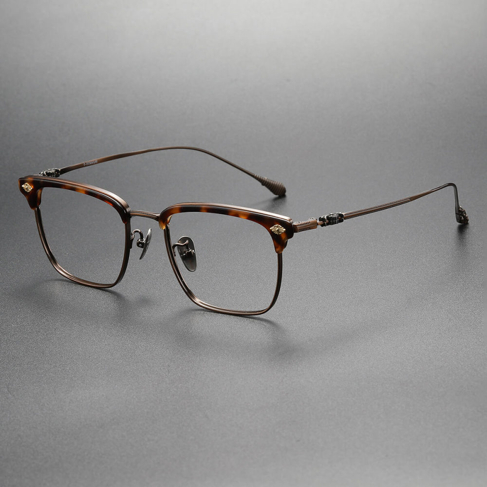 Browline Glasses for Men LE0502 TortoiseShell Bronze Frames