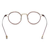 Round Gold Glasses - LE0778 Titanium Glasses with Red Accents and Adjustable Nose Pads