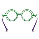 Round Titanium Glasses LE3069 - Pink & Green