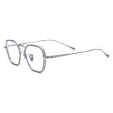 Geometric Eyeglasses - LE0696 Silver Titanium Glasses