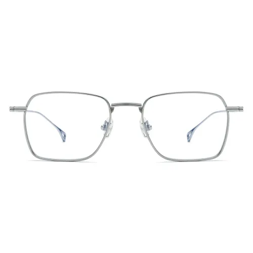 Square Frame Glasses LE0591 - Elegant Silver Titanium Glasses for All-Day Comfort