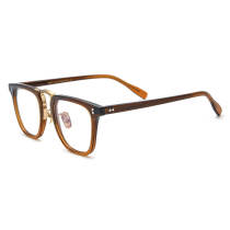 Brown Glasses Frames - LE0641 Square Acetate Glasses, Lightweight and Durable