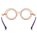 Round Titanium Glasses LE3069 - Green & Yellow